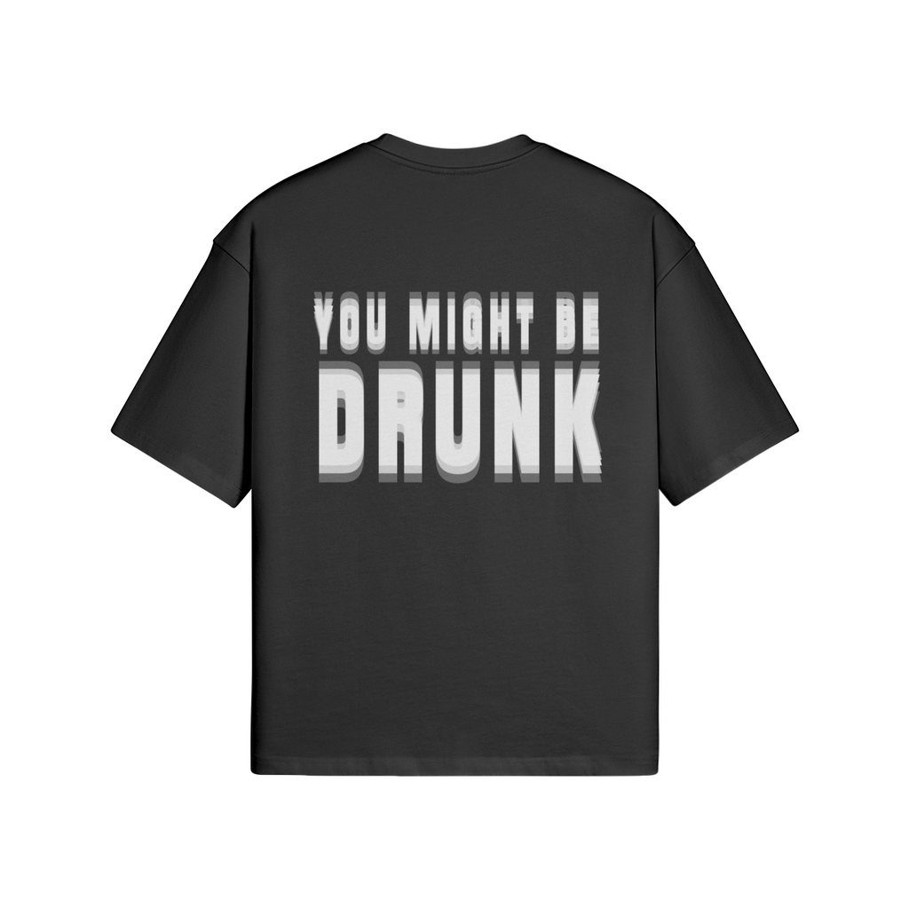 חולצת JINX YOU MIGHT BE DRUNK בצבע שחור, תצוגת גב עם הדפס
