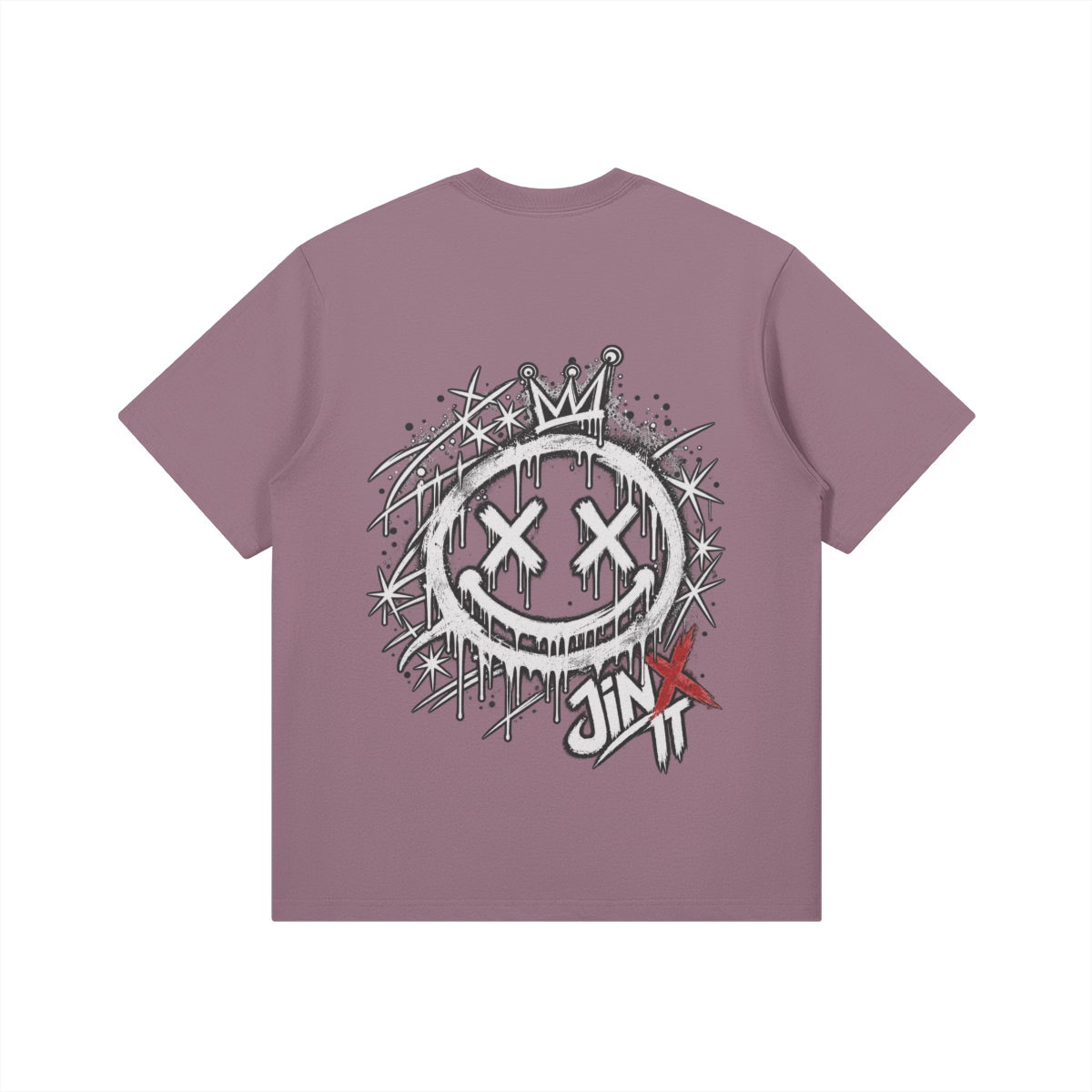 SMILE LIKE YOU MEAN IT – חולצת JINX IT בצבע Dusty Purple עם גרפיקה גדולה בגב