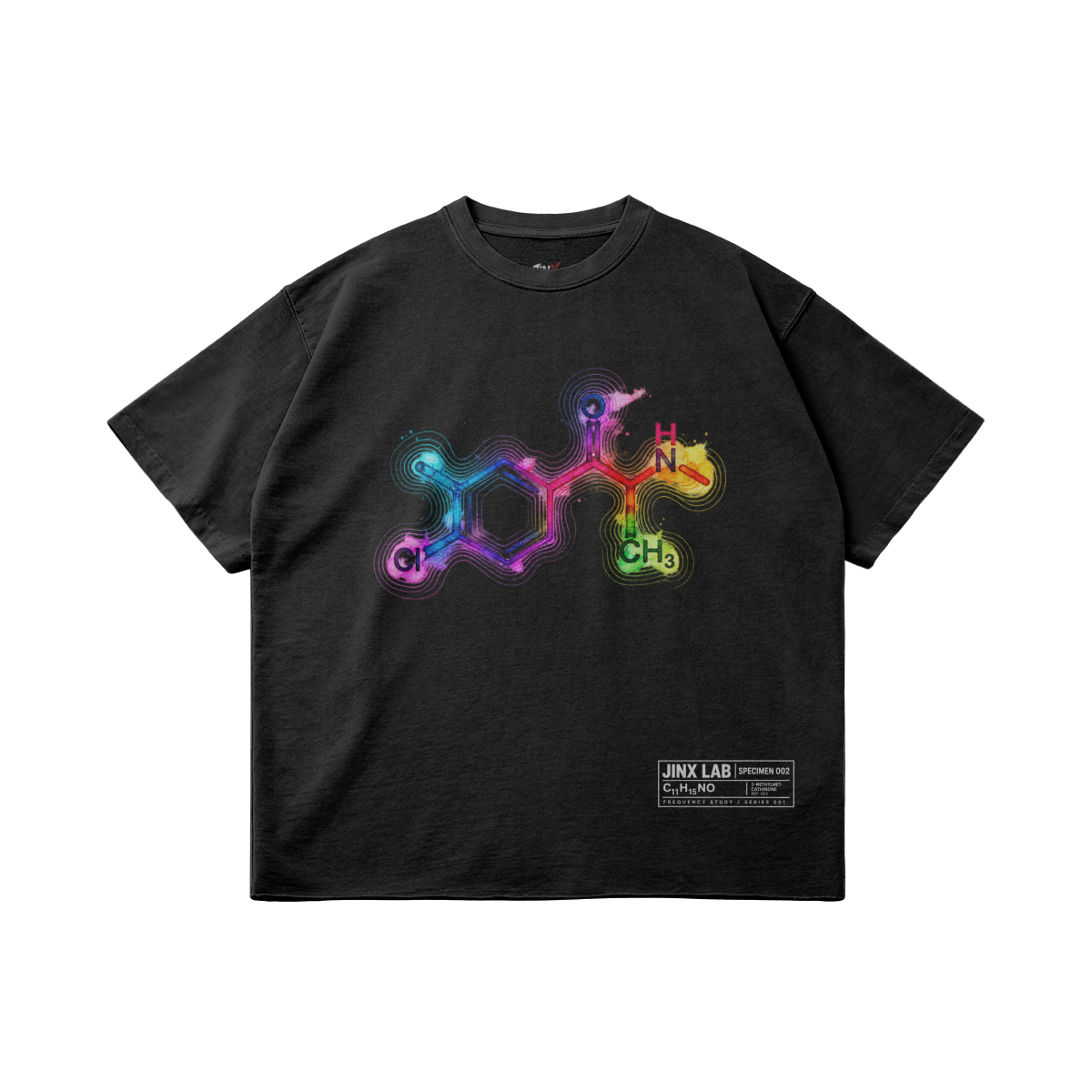 FREQUENCY STUDY – חולצת JINX IT בצבע Faded Black עם גרפיקה קדמית