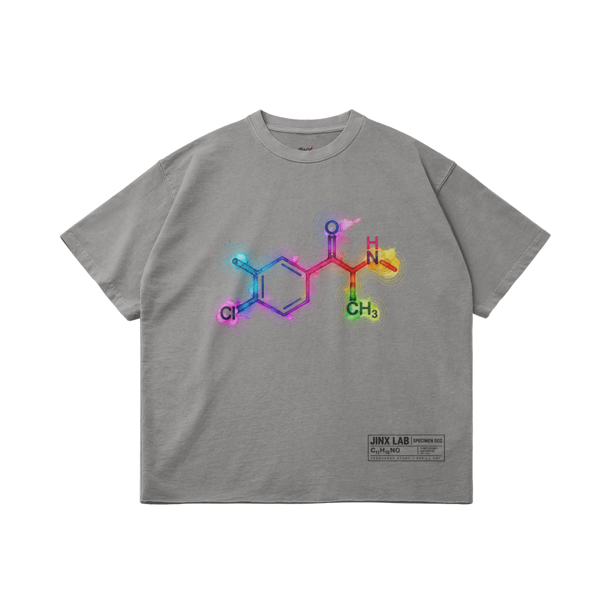 FREQUENCY STUDY – חולצת JINX IT בצבע Light Gray עם גרפיקה קדמית