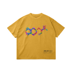 AFTERGLOW STUDY – חולצת JINX IT בצבע Vintage Yellow עם גרפיקה קדמית