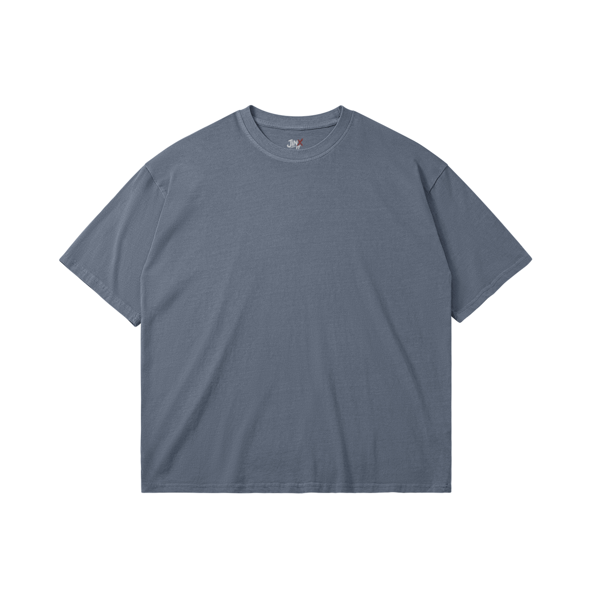 JINX WASHED – חולצת JINX IT 200GSM בצבע כחול-אפור במבט קדמי