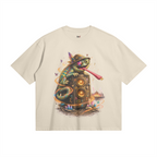 ACID CHAMELION – חולצת JINX IT Boxy 280GSM בצבע קרם עם הדפס קדמי
