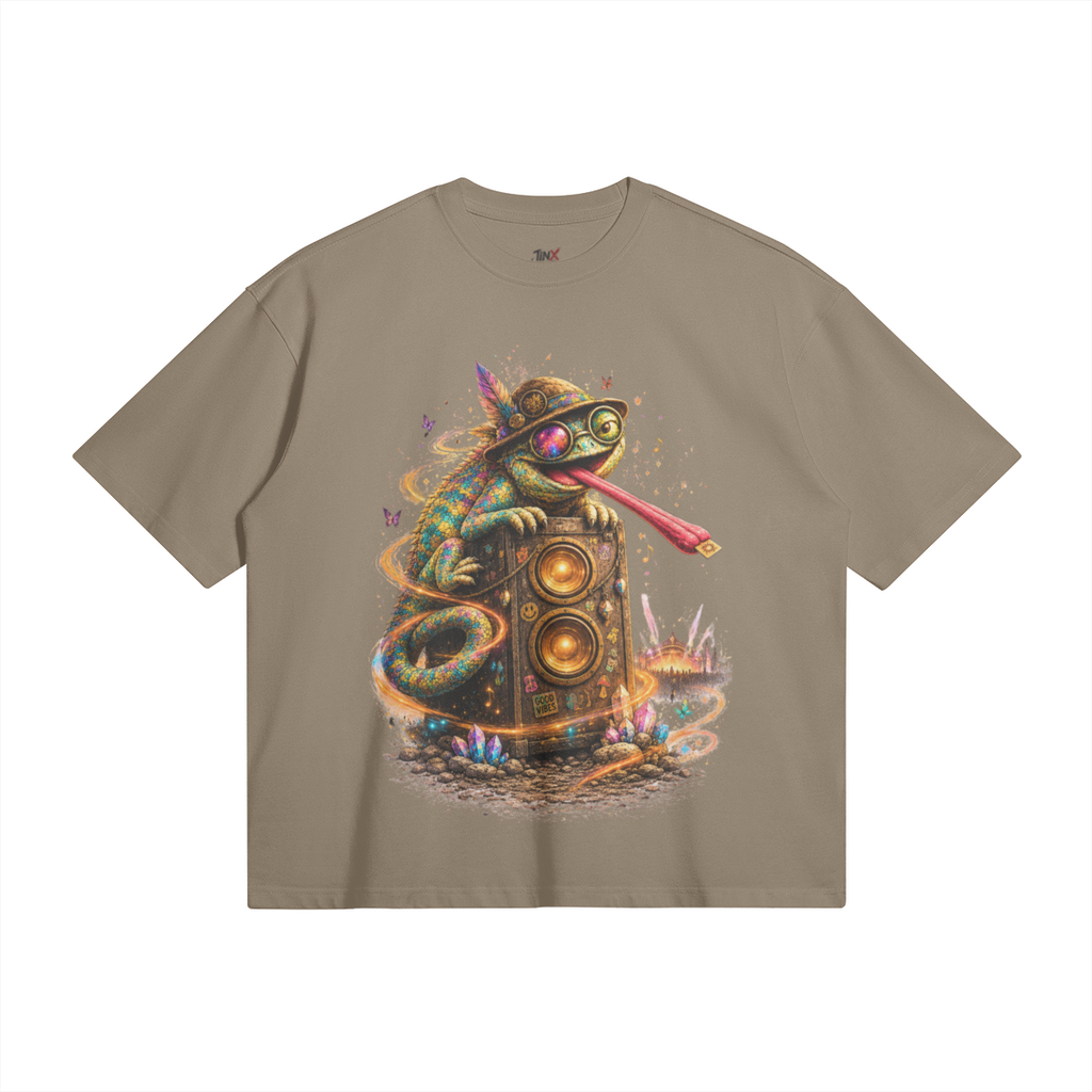 ACID CHAMELION – חולצת JINX IT Boxy 280GSM עם הדפס קדמי