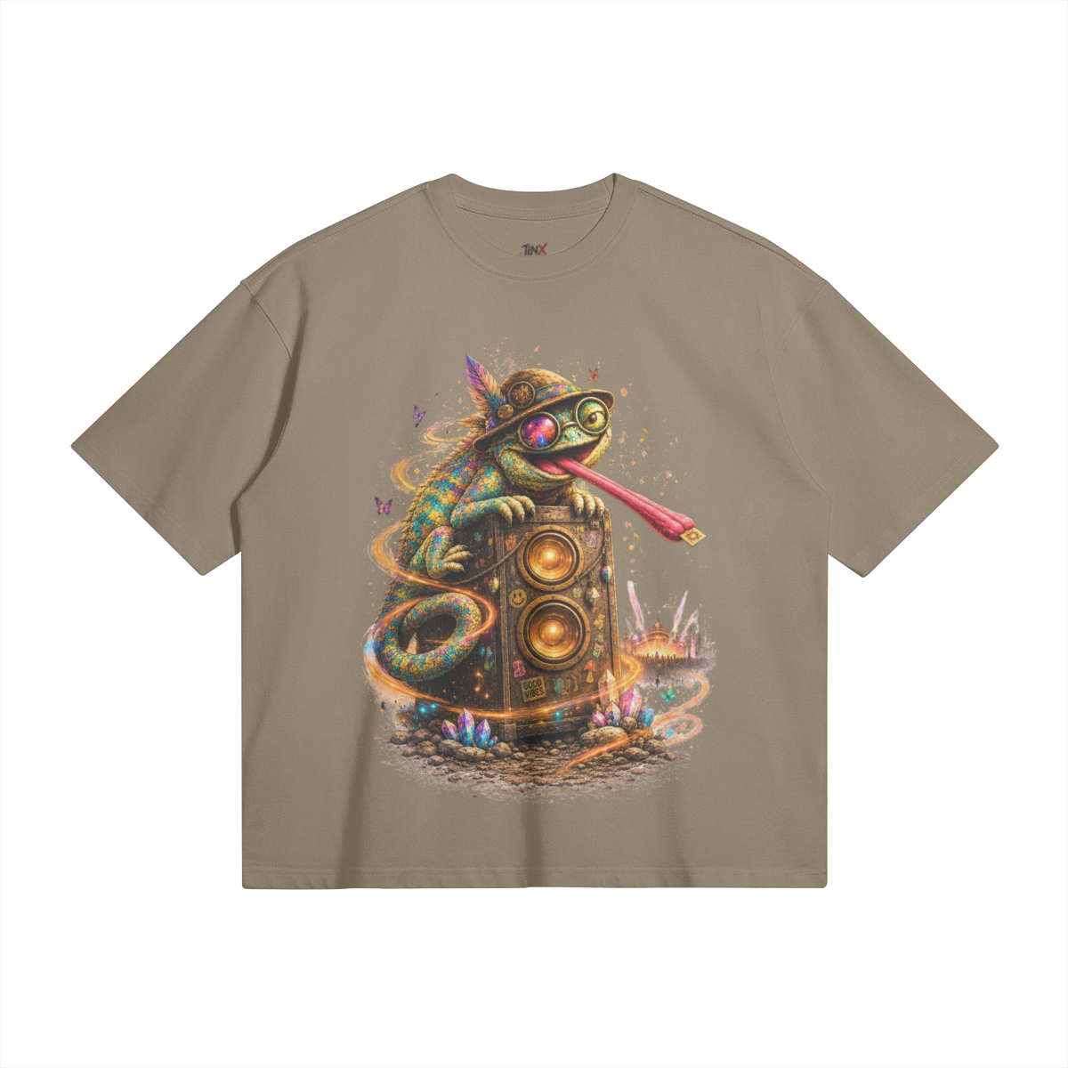 ACID CHAMELION – חולצת JINX IT Boxy 280GSM עם הדפס קדמי