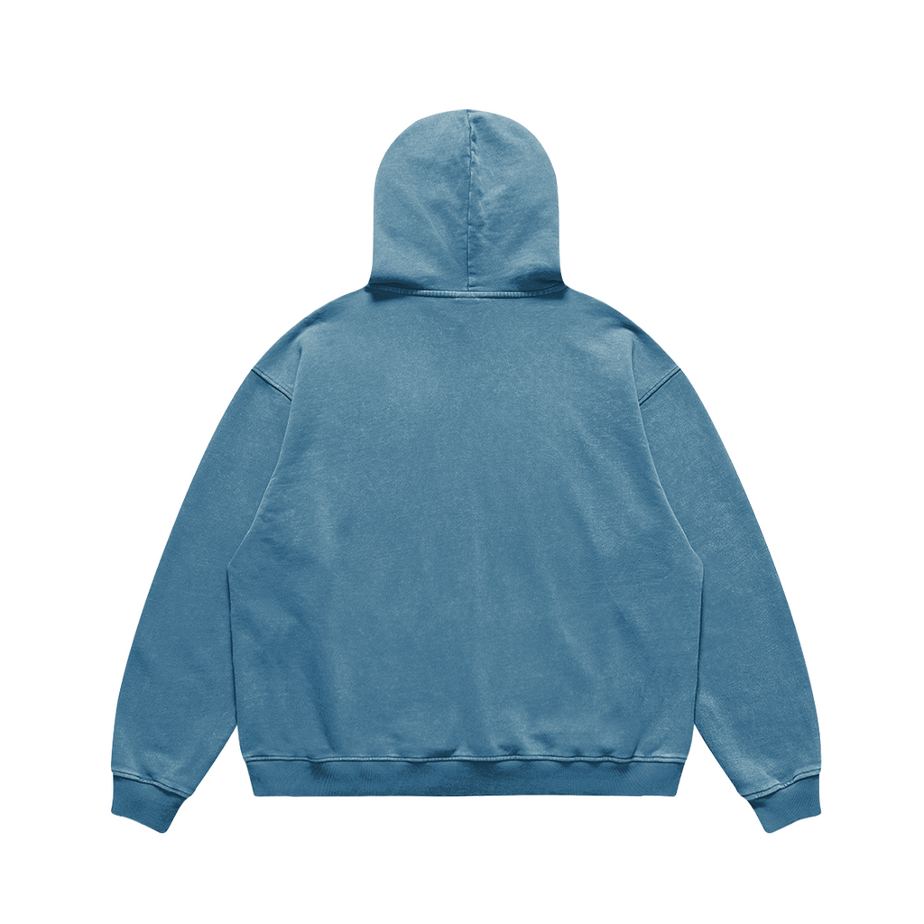 JINX HEAVY FADE – קפוצ׳ון Oversized 440GSM כחול במבט אחורי