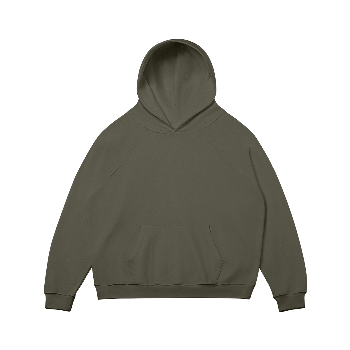 JINX BRUSHED FLEECE – קפוצ׳ון 380GSM בצבע ירוק זית במבט קדמי